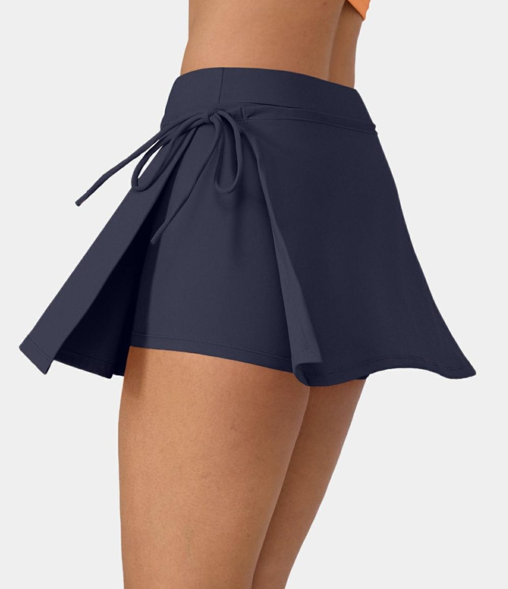 Everyday Softlyzero™ Airy Mid Rise Tie Side A Line 2-in-1 Side Pocket Mini Cool Touch Skirt-UPF50+  | Womens  2-in-1 Skorts 2-in-1 Skorts 2-in-1 Skorts