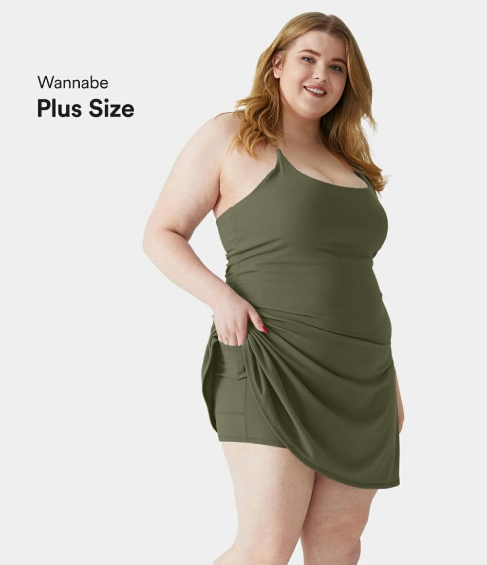 Everyday Softlyzero™ Plush Plus Size Dress-Wannabe  | Womens  Mini Dresses Clothing Grass Grey Green/Black/Begonia Rouge/Subtle Green/Dark Turquoise/Peacoat/Tulip Purple