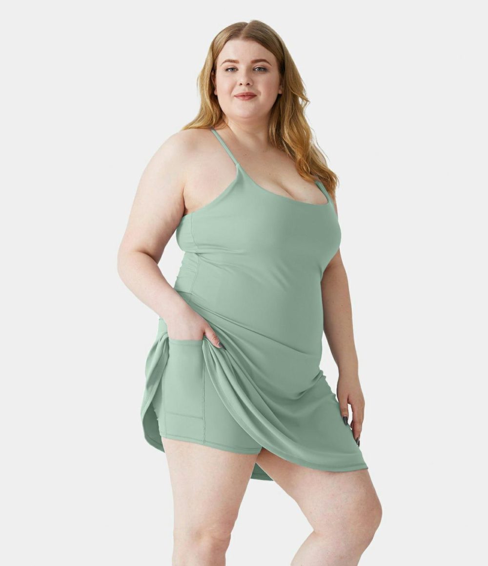 Everyday Softlyzero™ Plush Plus Size Dress-Wannabe  | Womens  Mini Dresses Clothing Grass Grey Green/Black/Begonia Rouge/Subtle Green/Dark Turquoise/Peacoat/Tulip Purple