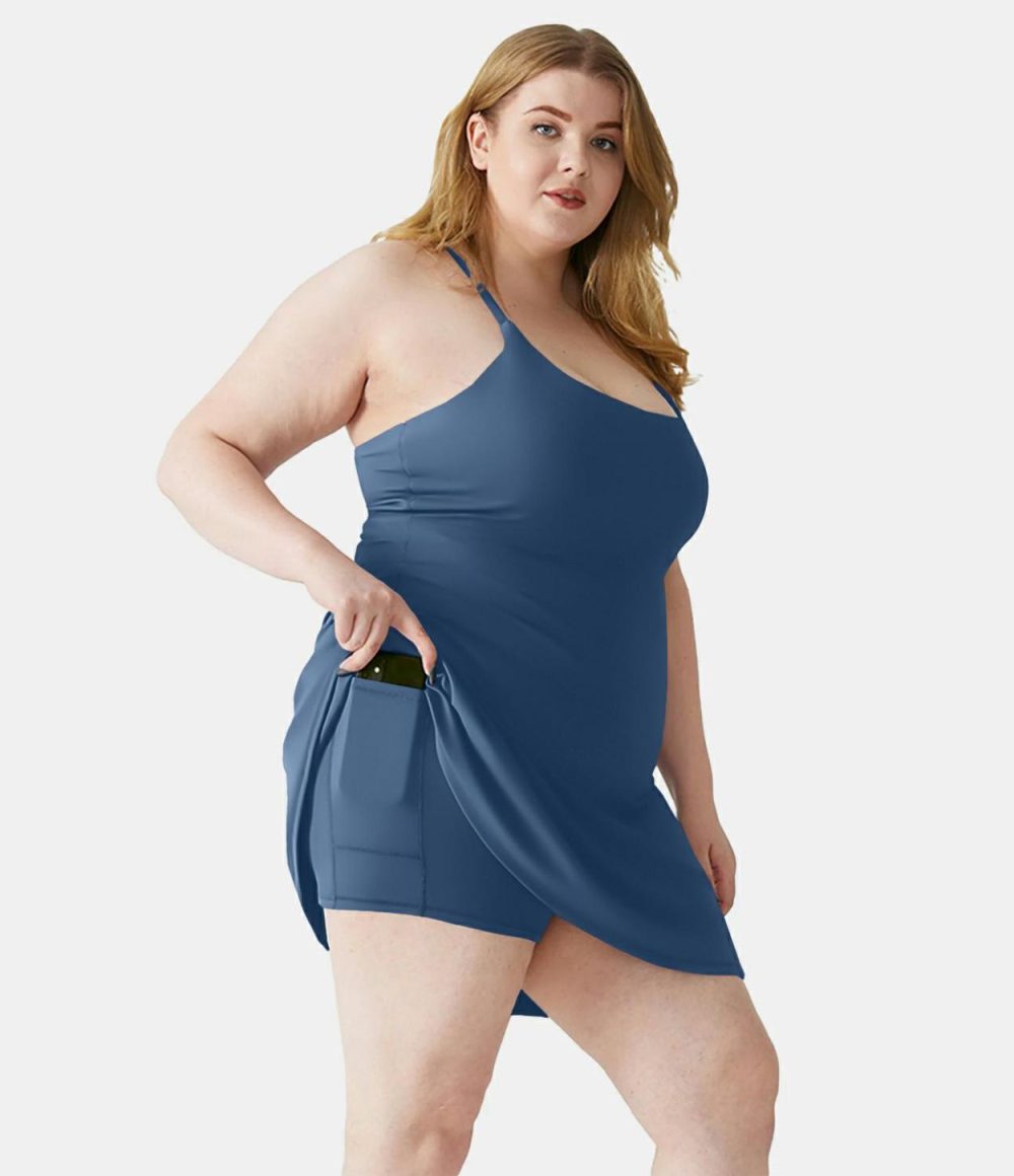 Everyday Softlyzero™ Plush Plus Size Dress-Wannabe  | Womens  Mini Dresses Clothing Grass Grey Green/Black/Begonia Rouge/Subtle Green/Dark Turquoise/Peacoat/Tulip Purple