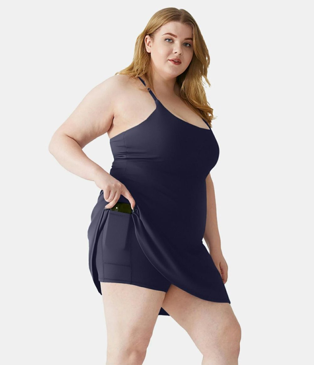 Everyday Softlyzero™ Plush Plus Size Dress-Wannabe  | Womens  Mini Dresses Clothing Grass Grey Green/Black/Begonia Rouge/Subtle Green/Dark Turquoise/Peacoat/Tulip Purple