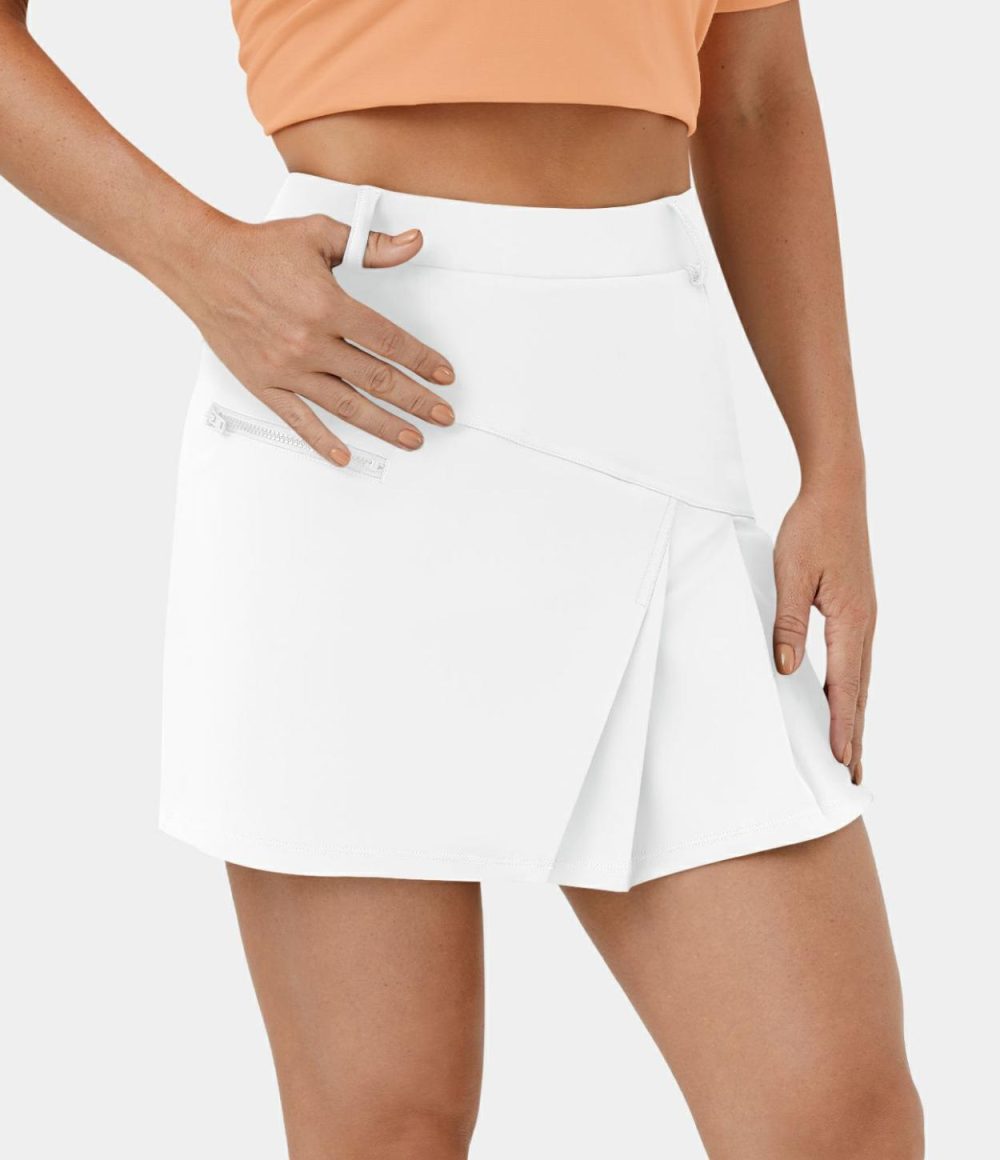 High Waisted 2-in-1 Side Pocket Pleated Golf Skirt  | Womens  Mini Skirts Clothing Mini Skirts