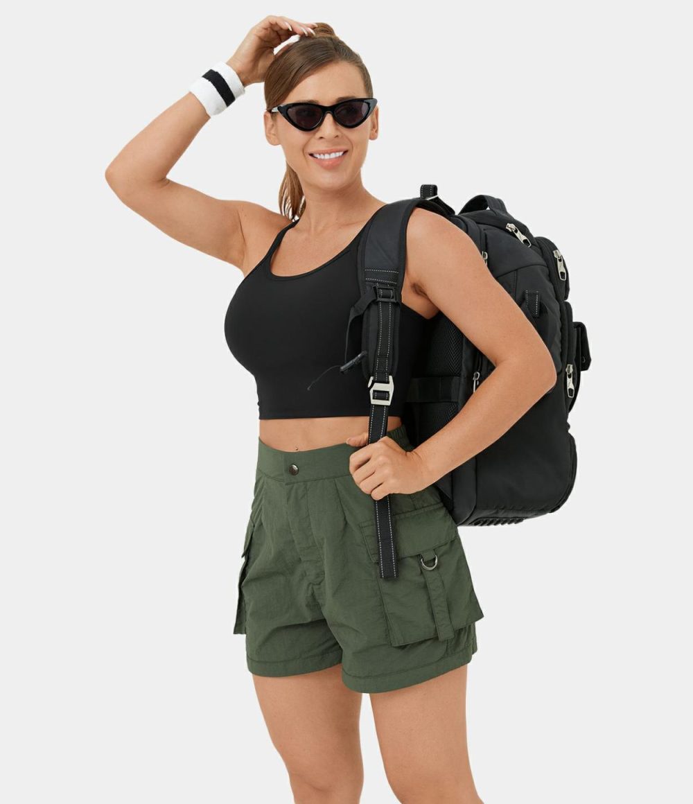 High Waisted Button Zipper Flap Pocket Casual Cargo Shorts 3”  | Womens  Cargo Pants Cargo Pants Cargo Pants