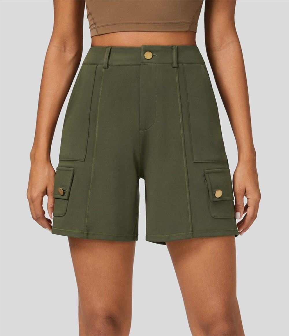 High Waisted Button Zipper Multiple Pockets Cargo Shorts  | Womens  Cargo Pants Cargo Pants Cargo Pants