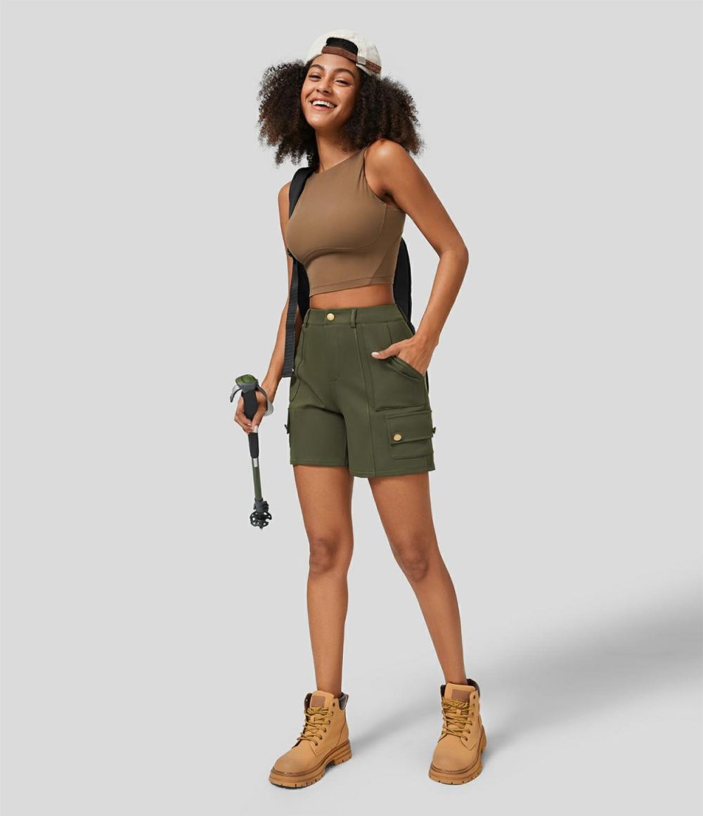 High Waisted Button Zipper Multiple Pockets Cargo Shorts  | Womens  Cargo Pants Cargo Pants Cargo Pants