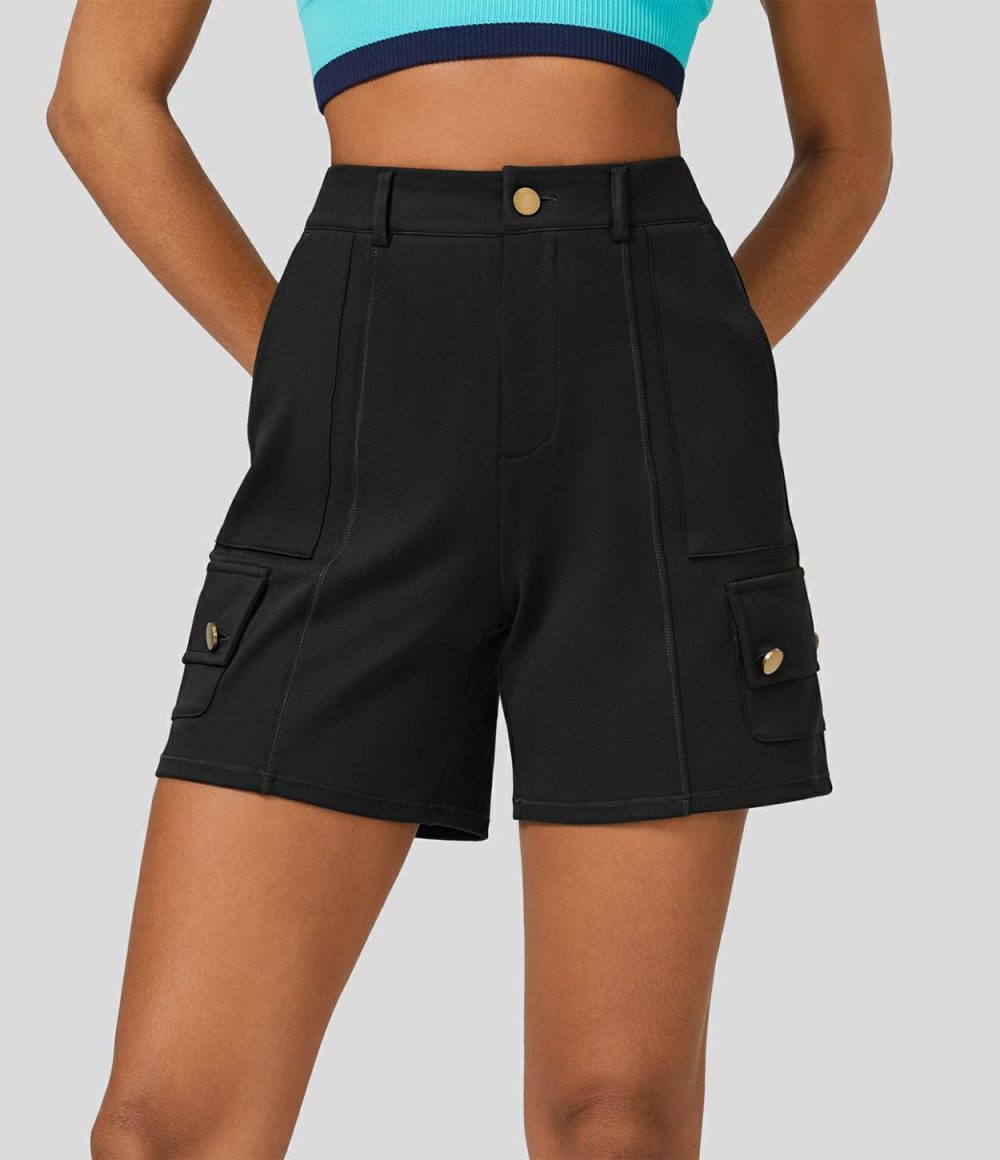 High Waisted Button Zipper Multiple Pockets Cargo Shorts  | Womens  Cargo Pants Cargo Pants Cargo Pants