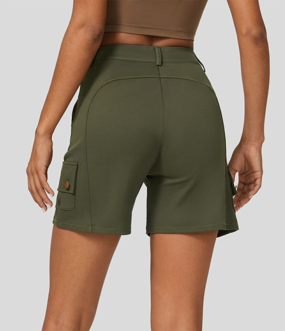 High Waisted Button Zipper Multiple Pockets Cargo Shorts  | Womens  Cargo Pants Cargo Pants Cargo Pants