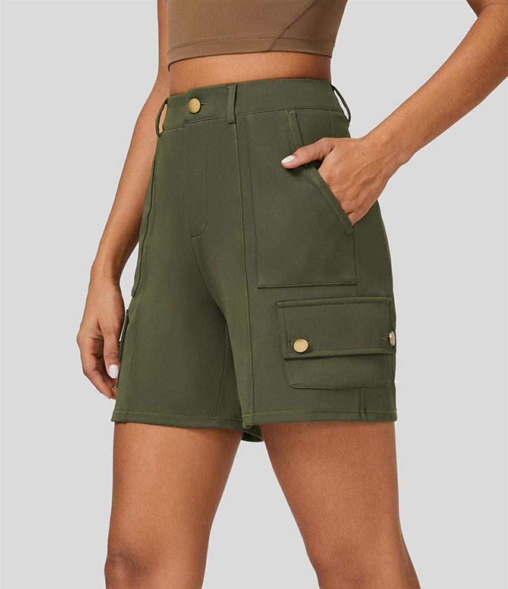 High Waisted Button Zipper Multiple Pockets Cargo Shorts  | Womens  Cargo Pants Cargo Pants Cargo Pants