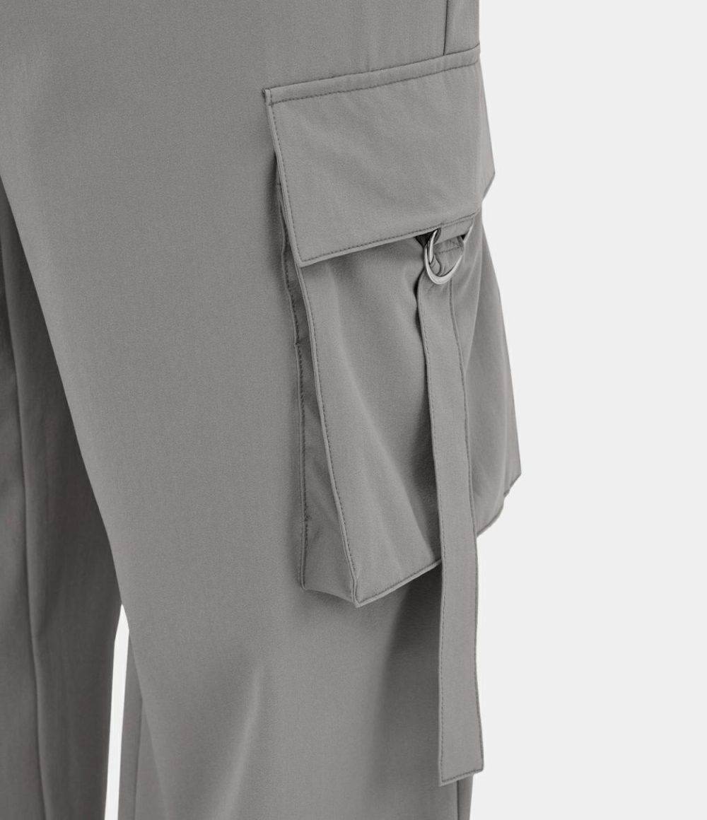 High Waisted Button Zipper Multiple Pockets Straight Leg Casual Cargo Pants  | Womens  Cargo Pants Cargo Pants Cargo Pants