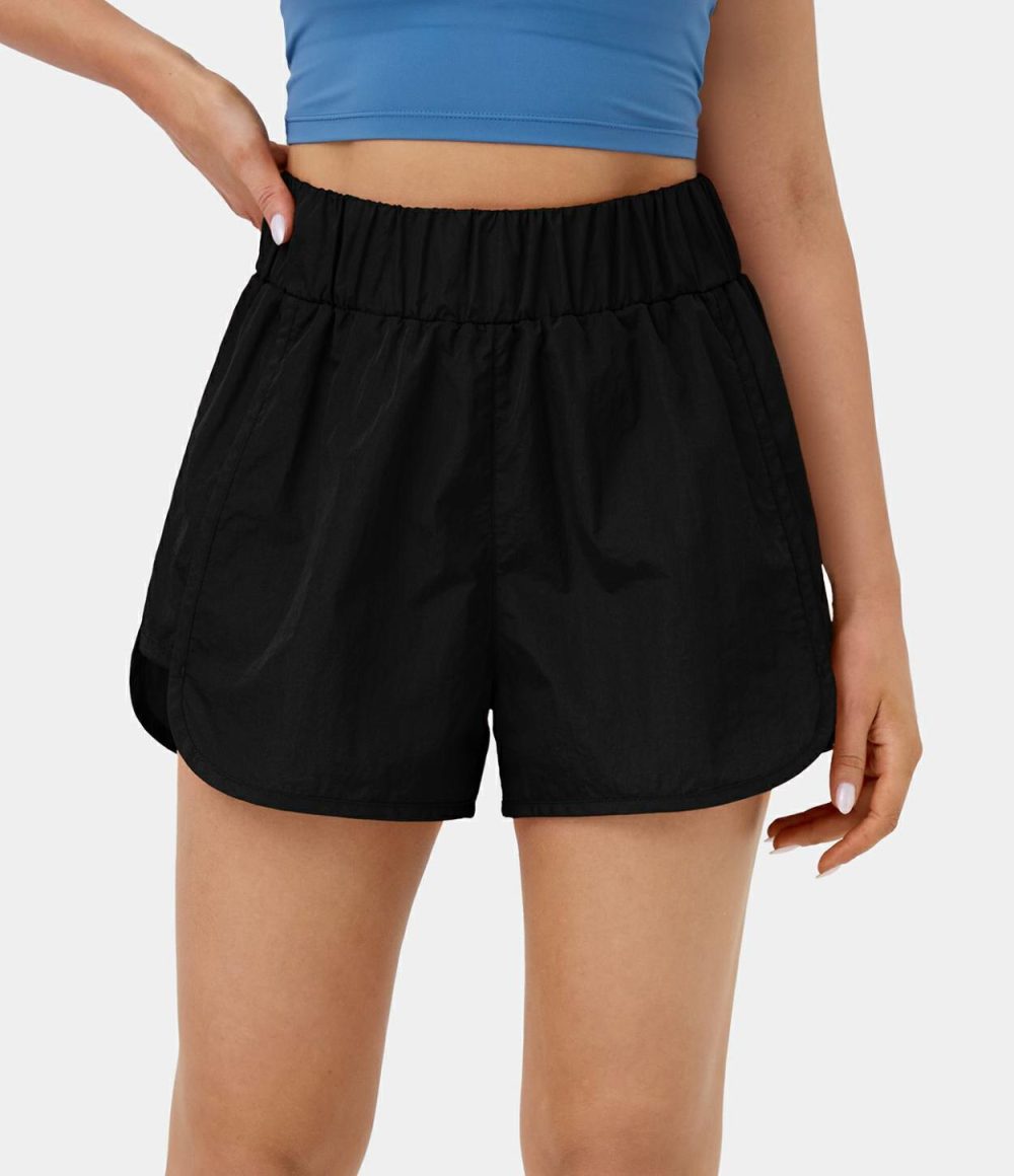 High Waisted Dolphin Hem Casual Shorts 2.5″  | Womens  2.5″ Shorts 2.5" Shorts 2.5" Shorts