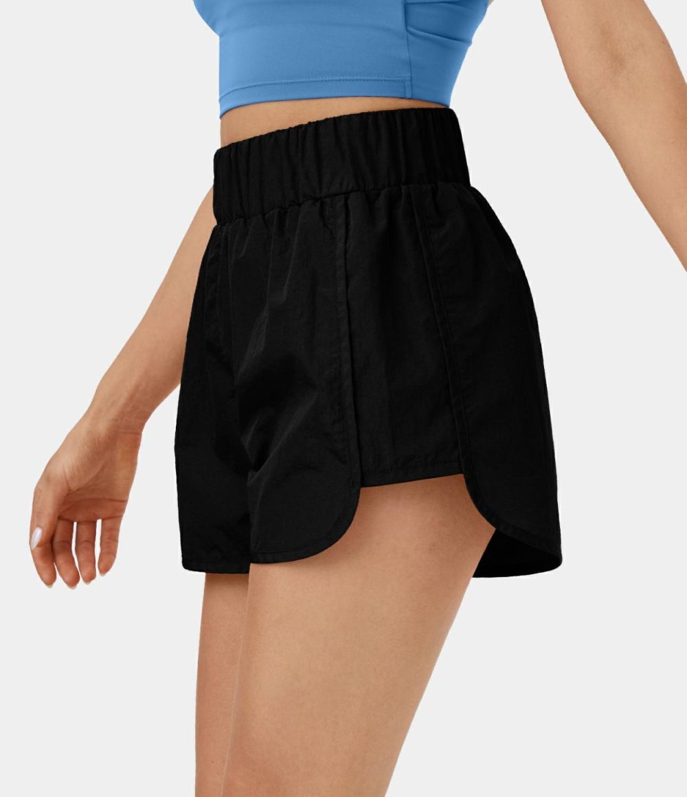 High Waisted Dolphin Hem Casual Shorts 2.5″  | Womens  2.5″ Shorts 2.5" Shorts 2.5" Shorts