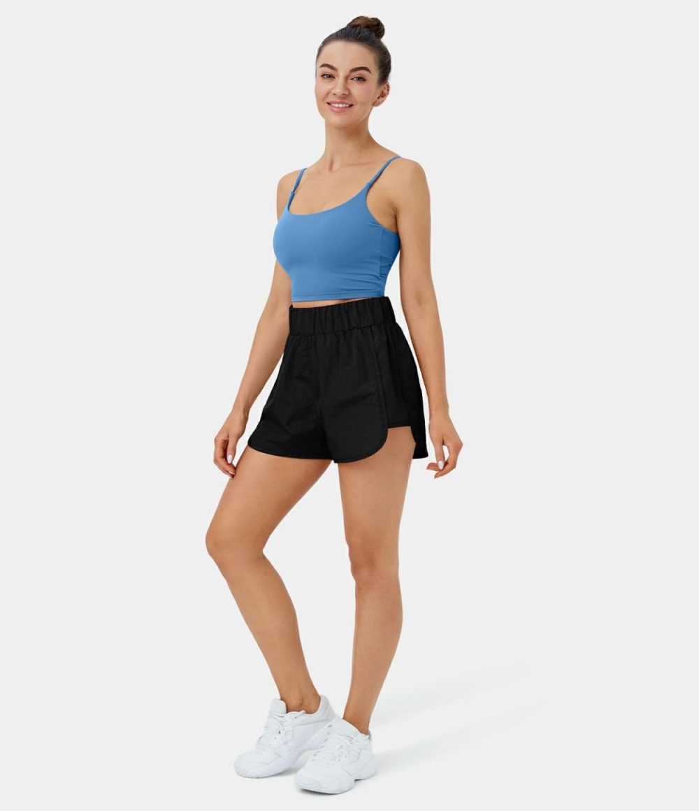 High Waisted Dolphin Hem Casual Shorts 2.5″  | Womens  2.5″ Shorts 2.5" Shorts 2.5" Shorts