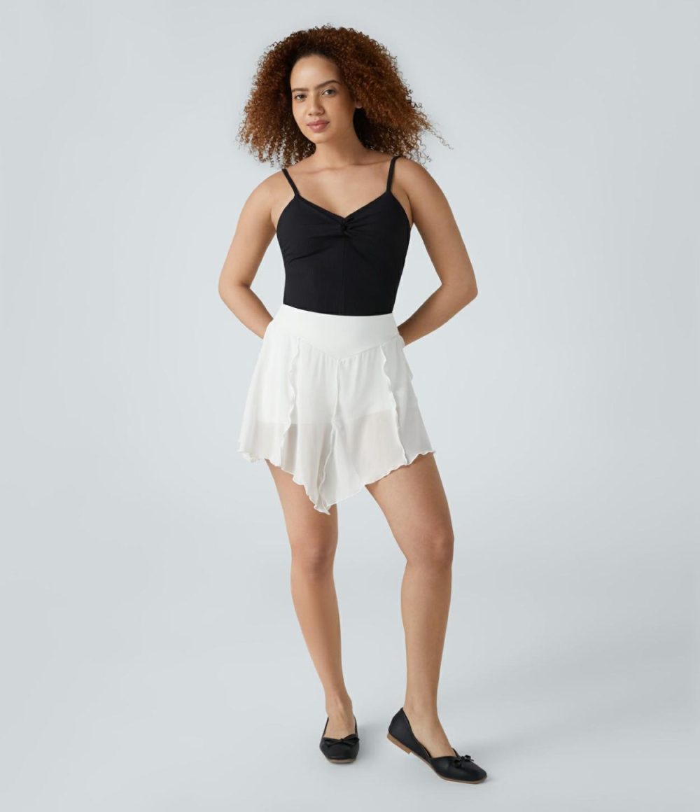 High Waisted Frill Mesh 2-in-1 Mini Casual Skirt  | Womens  Mini Skirts Clothing Mini Skirts