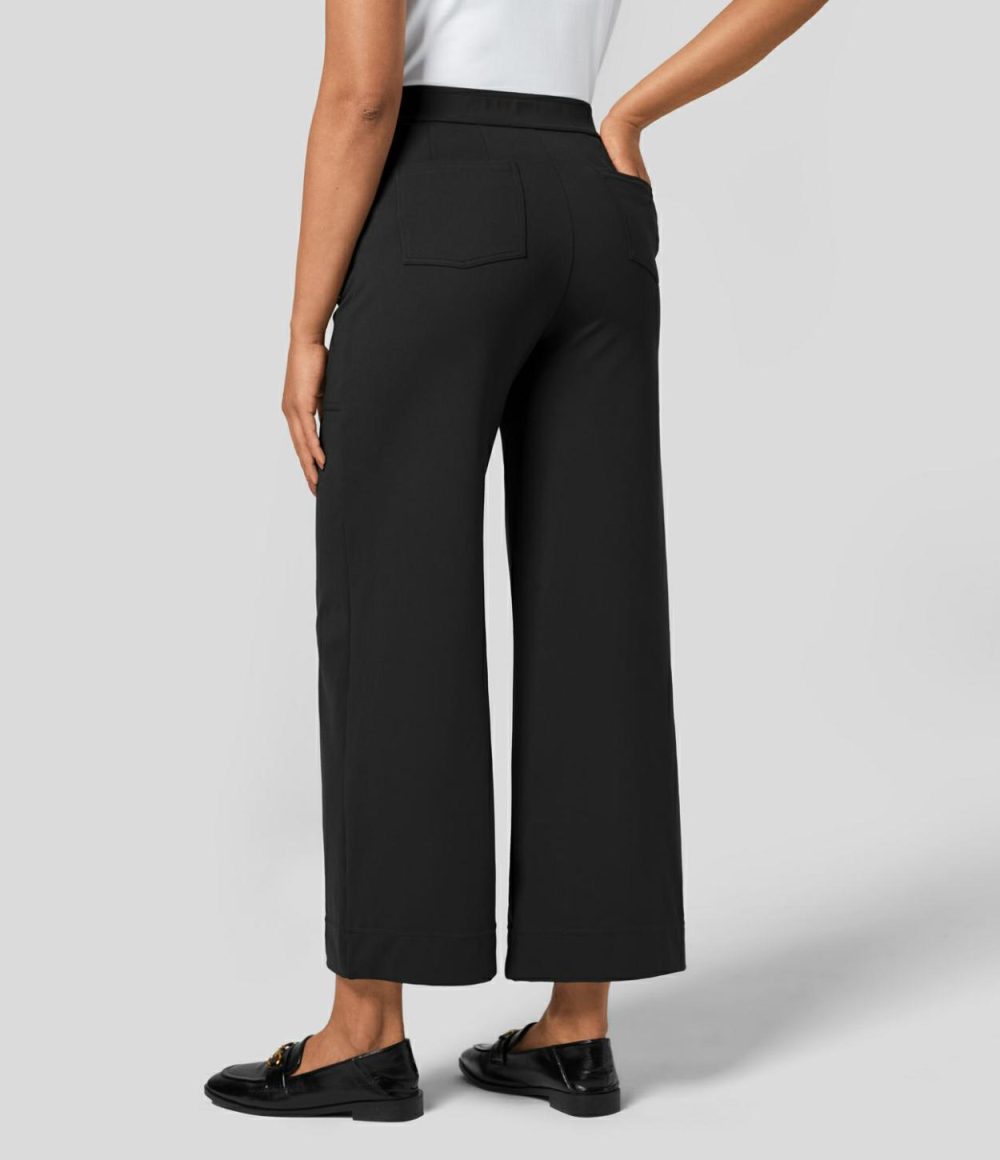 High Waisted Multiple Pockets Straight Leg Work Pants  | Womens  Active Work Pants Active Work Pants Active Work Pants