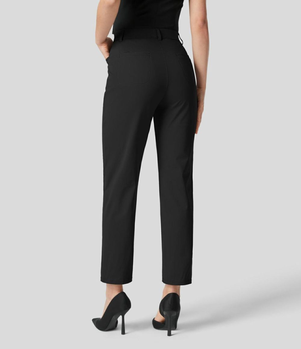 High Waisted Multiple Pockets Work Tapered Pants  | Womens  Active Work Pants Active Work Pants Active Work Pants