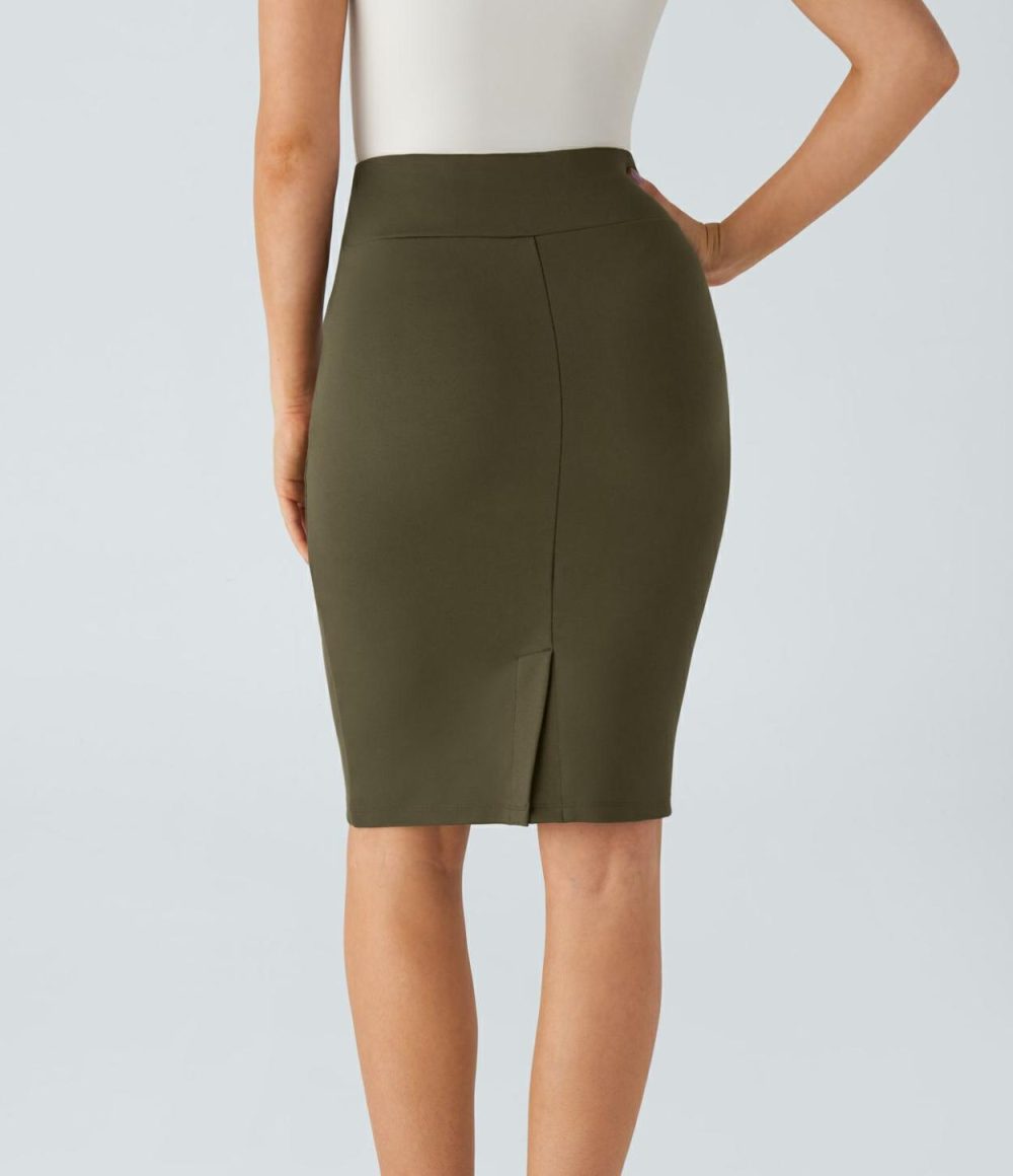 High Waisted Split Bodycon Work Pencil Skirt  | Womens  Commuting Skirts Clothing Commuting Skirts