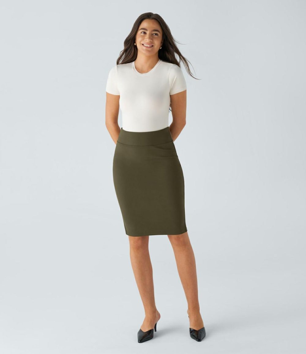 High Waisted Split Bodycon Work Pencil Skirt  | Womens  Commuting Skirts Clothing Commuting Skirts