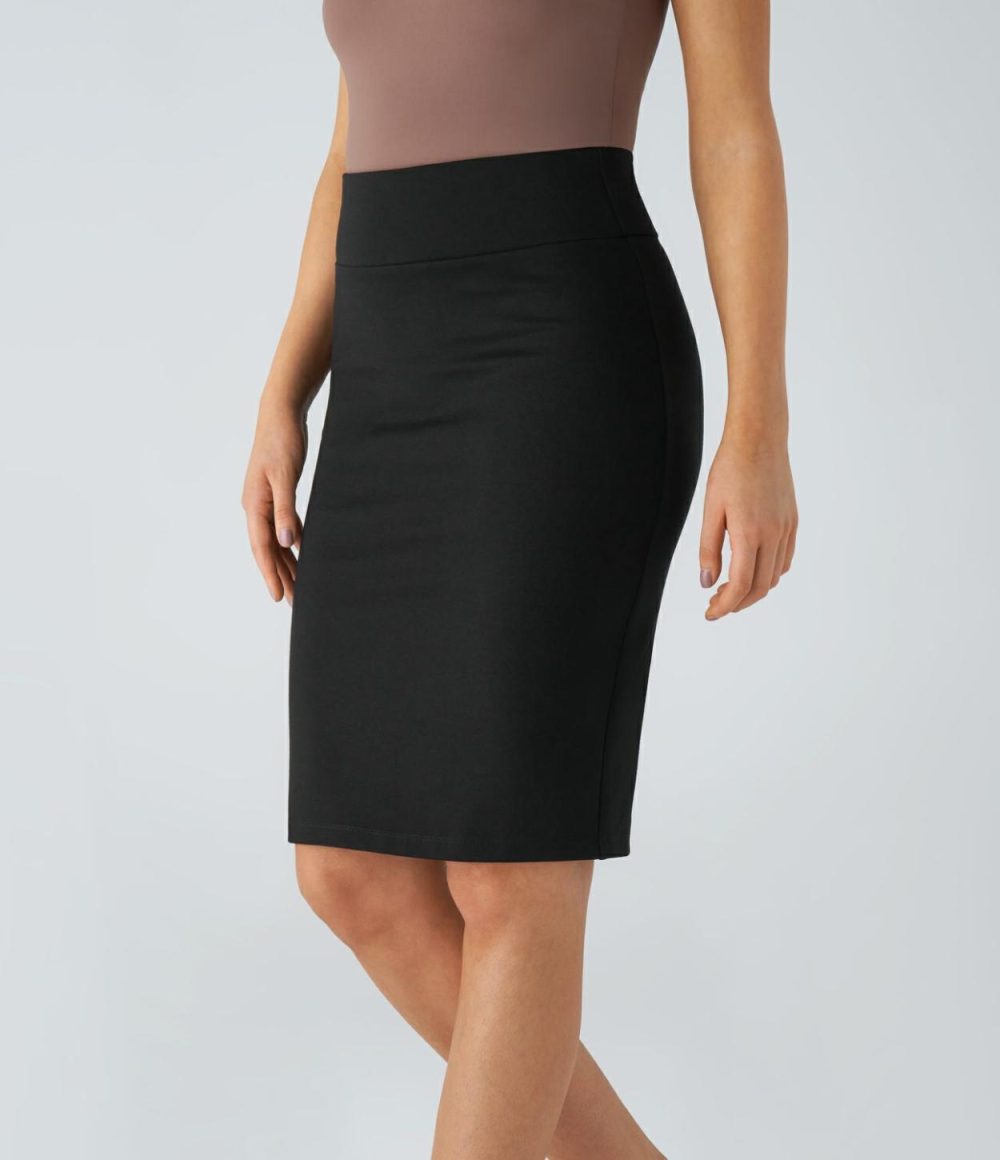 High Waisted Split Bodycon Work Pencil Skirt  | Womens  Commuting Skirts Clothing Commuting Skirts