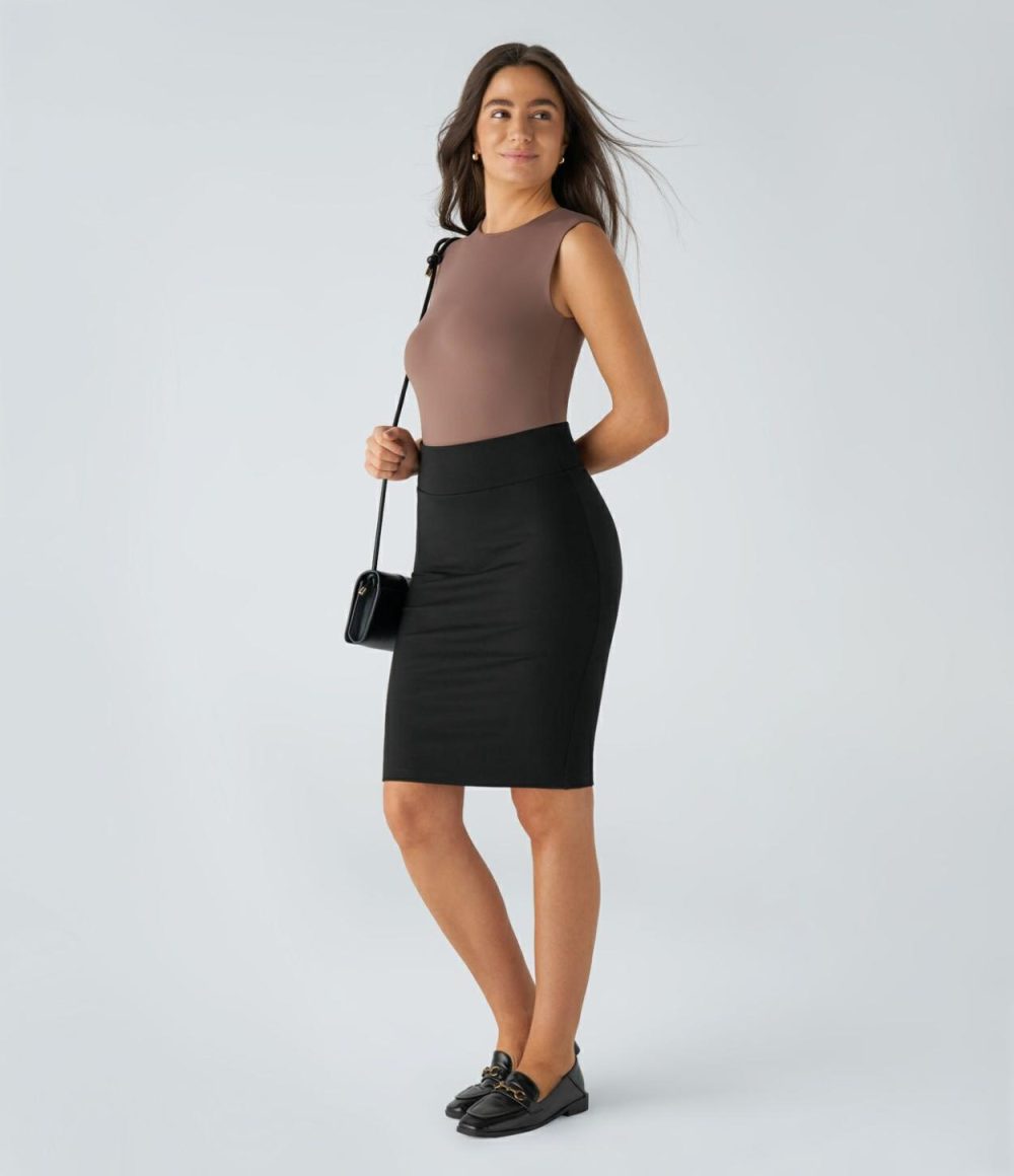 High Waisted Split Bodycon Work Pencil Skirt  | Womens  Commuting Skirts Clothing Commuting Skirts