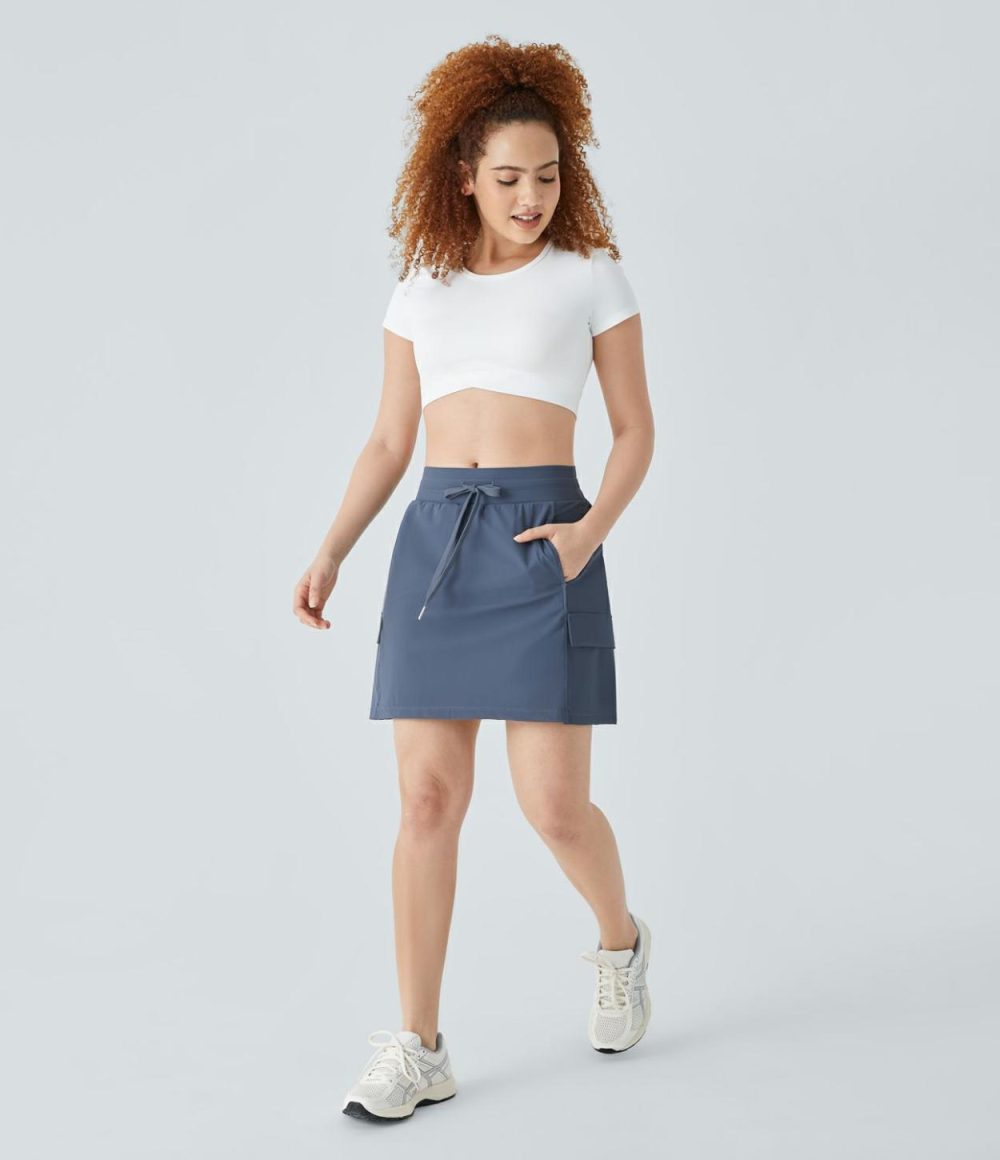 Low Rise Drawstring Side Pocket 2-in-1 Mini Cargo Skirt  | Womens  Cargo Pants Cargo Pants Cargo Pants