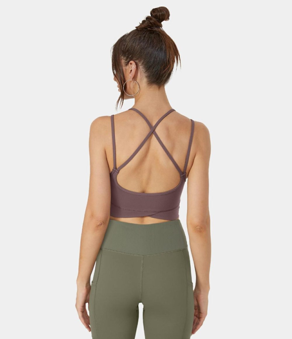 Low Support Crisscross Backless Yoga Sports Bra  | Womens  Sports Bras Clothing Sports Bras