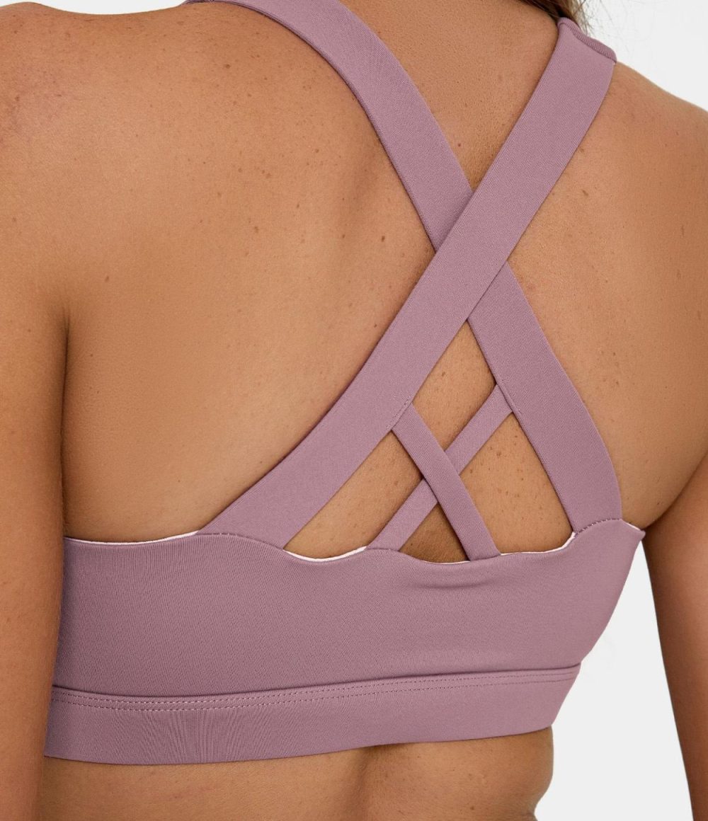 Medium Support Backless Crisscross Running Sports Bra  | Womens  Sports Bras Clothing Sports Bras