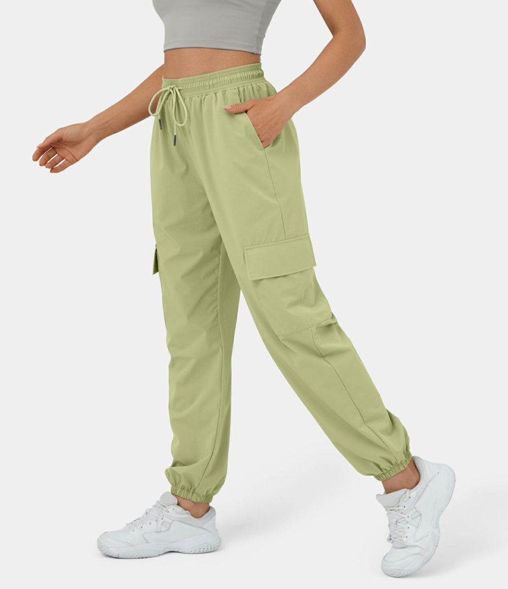 Mid Rise Drawstring Side Pocket Casual Cargo Joggers  | Womens  Cargo Pants Cargo Pants Cargo Pants