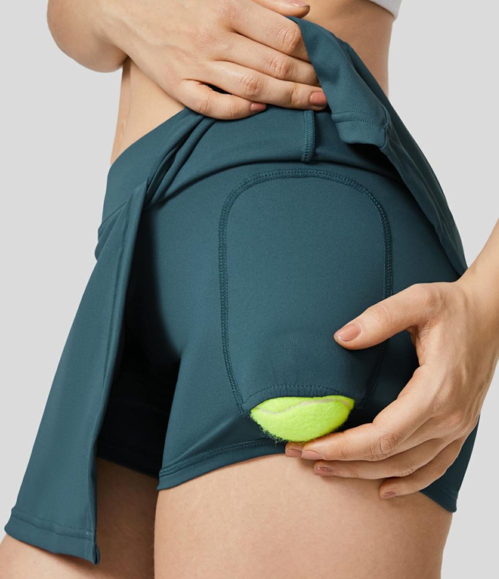 Mid Rise Split 2-in-1 Side Pocket Quick Dry Micro Mini Tennis Skirt  | Womens  2-in-1 Skorts 2-in-1 Skorts 2-in-1 Skorts