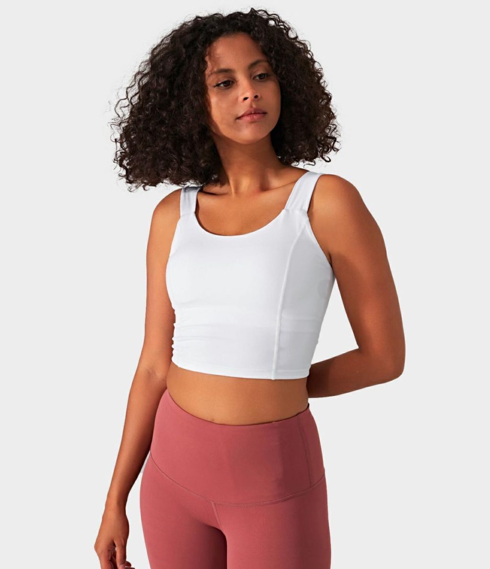 Padded Backless Twisted Workout Cropped Tank Top  | Womens  Cropped Tops Clothing Cropped Tops