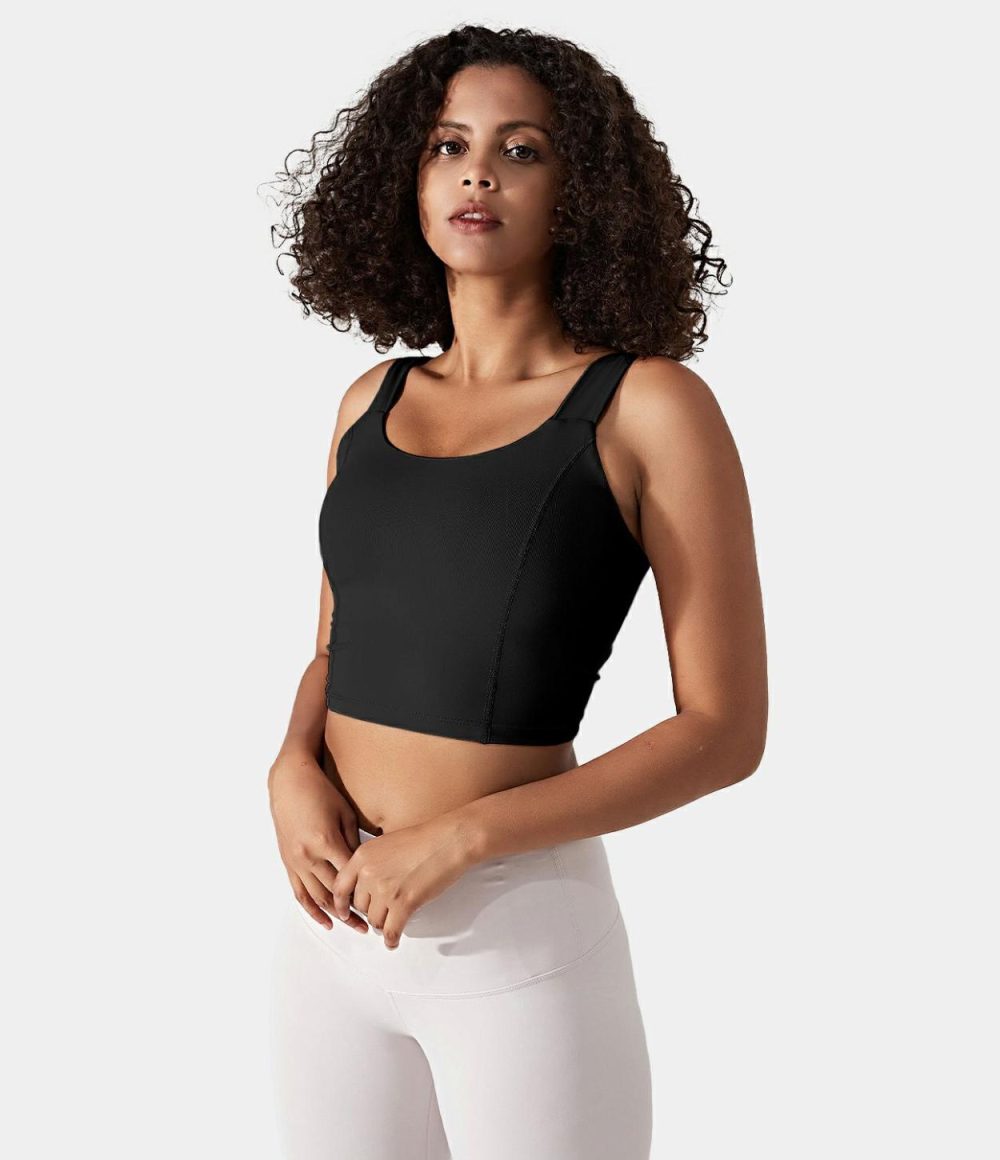 Padded Backless Twisted Workout Cropped Tank Top  | Womens  Cropped Tops Clothing Cropped Tops