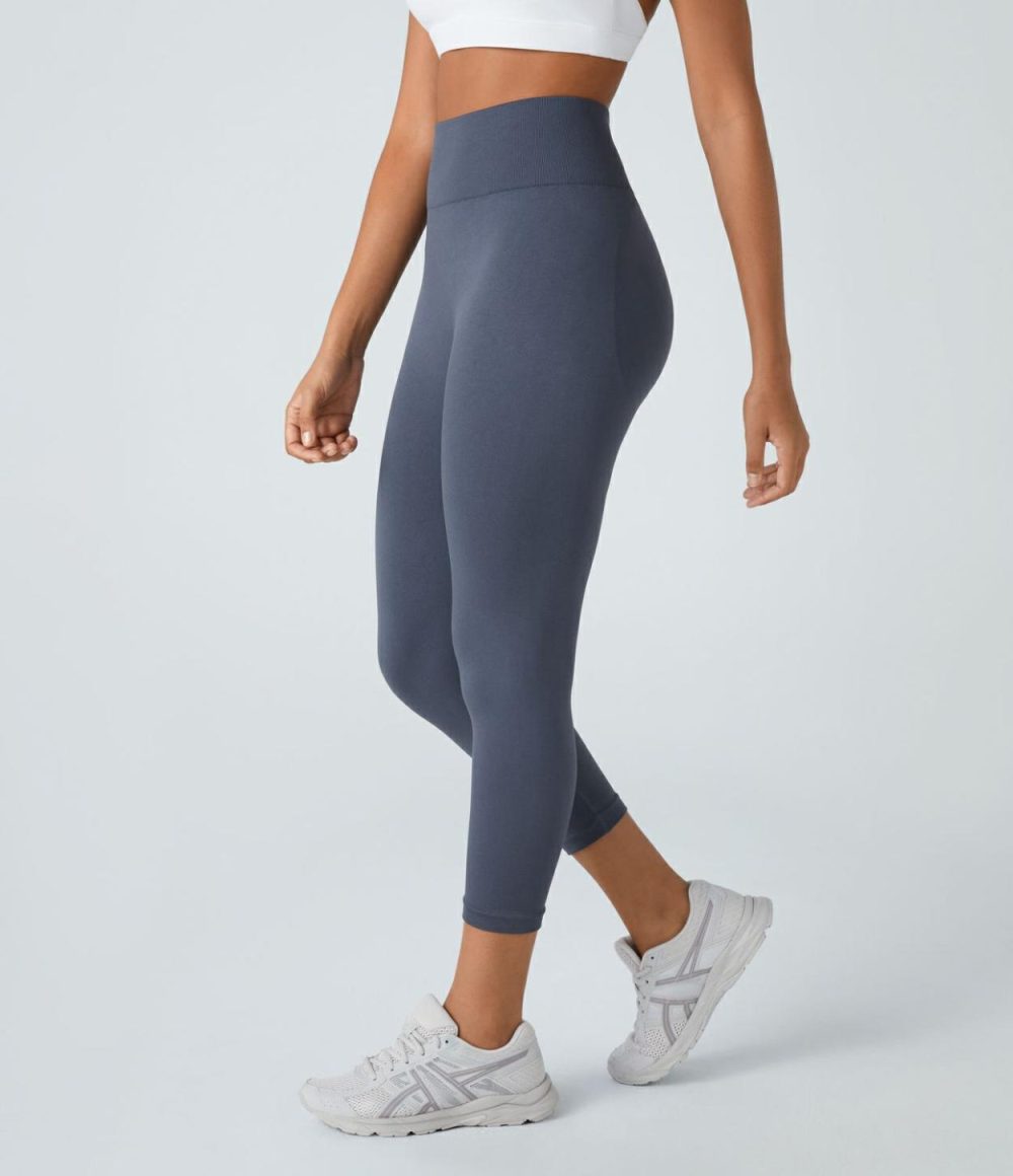 Seamless Flow High Waisted Butt Lifting Capri Yoga Leggings  | Womens  Butt Lifting Leggings Butt Lifting Leggings Butt Lifting Leggings