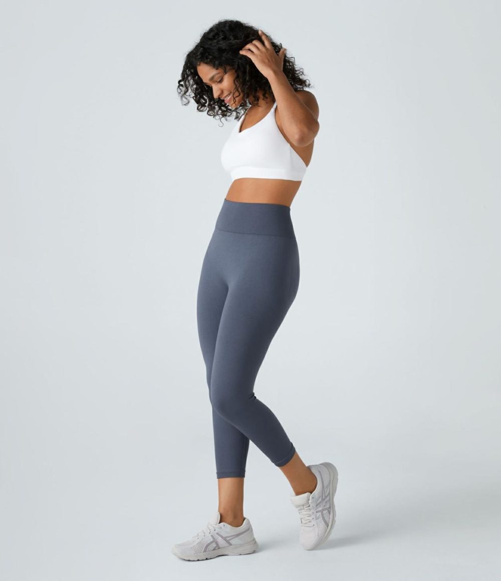 Seamless Flow High Waisted Butt Lifting Capri Yoga Leggings  | Womens  Butt Lifting Leggings Butt Lifting Leggings Butt Lifting Leggings