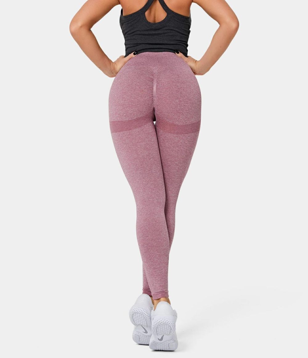 Seamless Flow High Waisted Butt Lifting Leggings  | Womens  Butt Lifting Leggings Butt Lifting Leggings Blue Topaz/Aspen Gold/Black/Ash Grey/Hydro/Bridal Rose/Lilac Ash/Eiffel Tower/Peacoat/Winter Moss