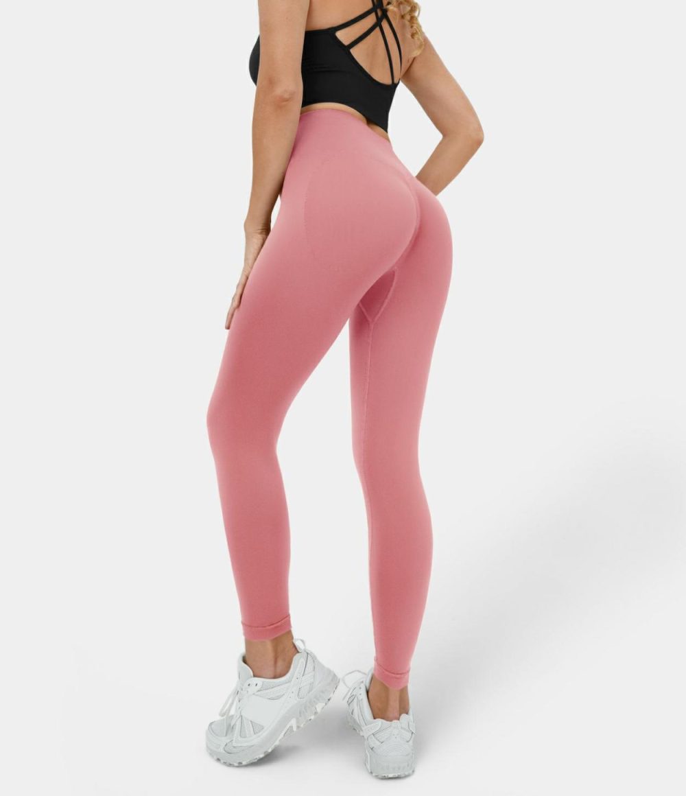 Seamless Flow High Waisted Plain Butt Lifting Leggings  | Womens  Butt Lifting Leggings Butt Lifting Leggings Butt Lifting Leggings