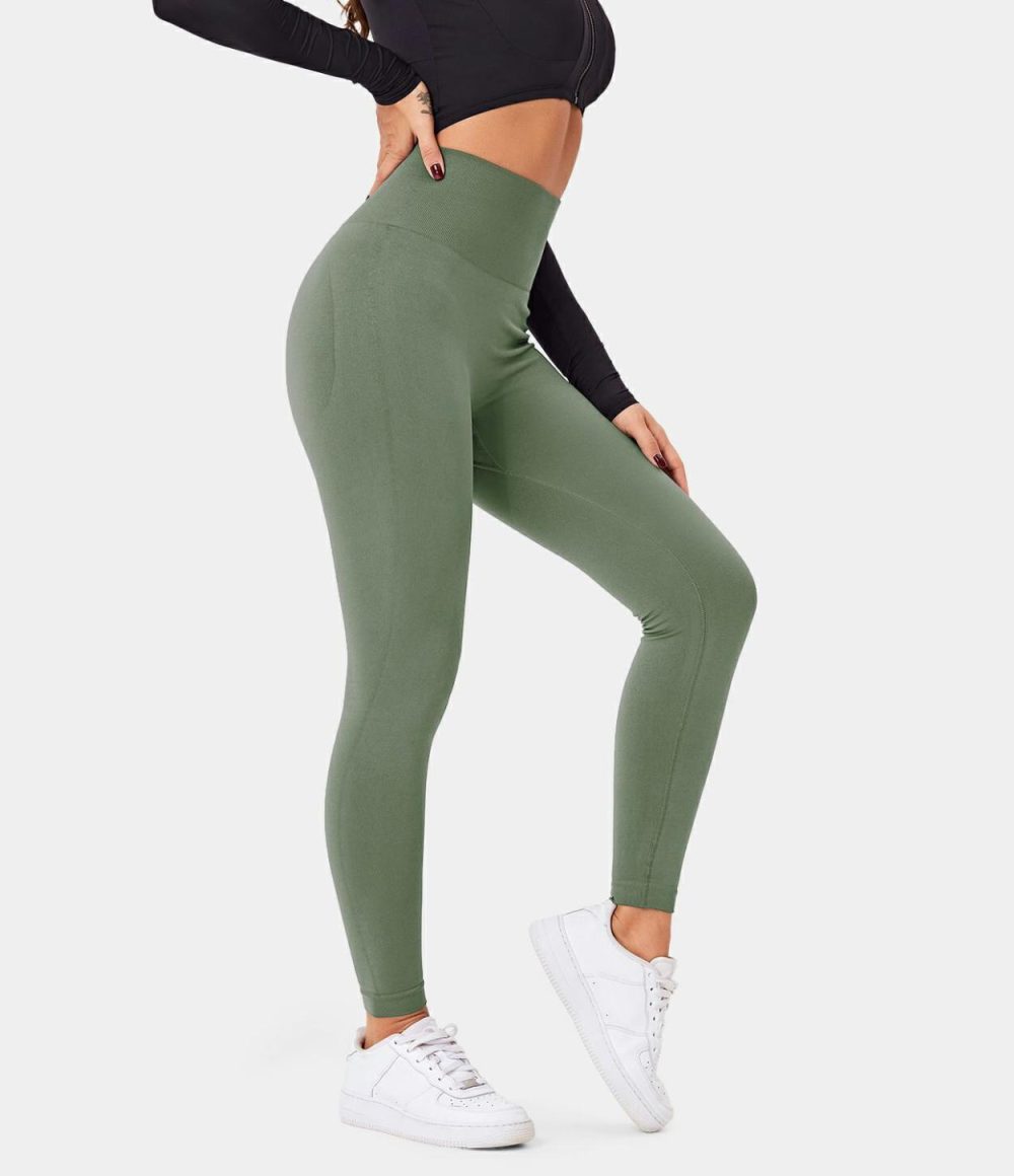 Seamless Flow High Waisted Plain Butt Lifting Leggings  | Womens  Butt Lifting Leggings Butt Lifting Leggings Butt Lifting Leggings