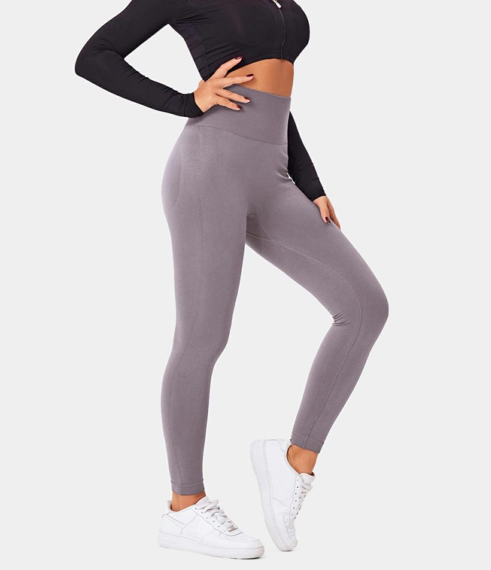 Seamless Flow High Waisted Plain Butt Lifting Leggings  | Womens  Butt Lifting Leggings Butt Lifting Leggings Butt Lifting Leggings