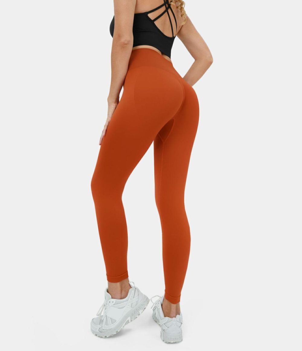 Seamless Flow High Waisted Plain Butt Lifting Leggings  | Womens  Butt Lifting Leggings Butt Lifting Leggings Butt Lifting Leggings