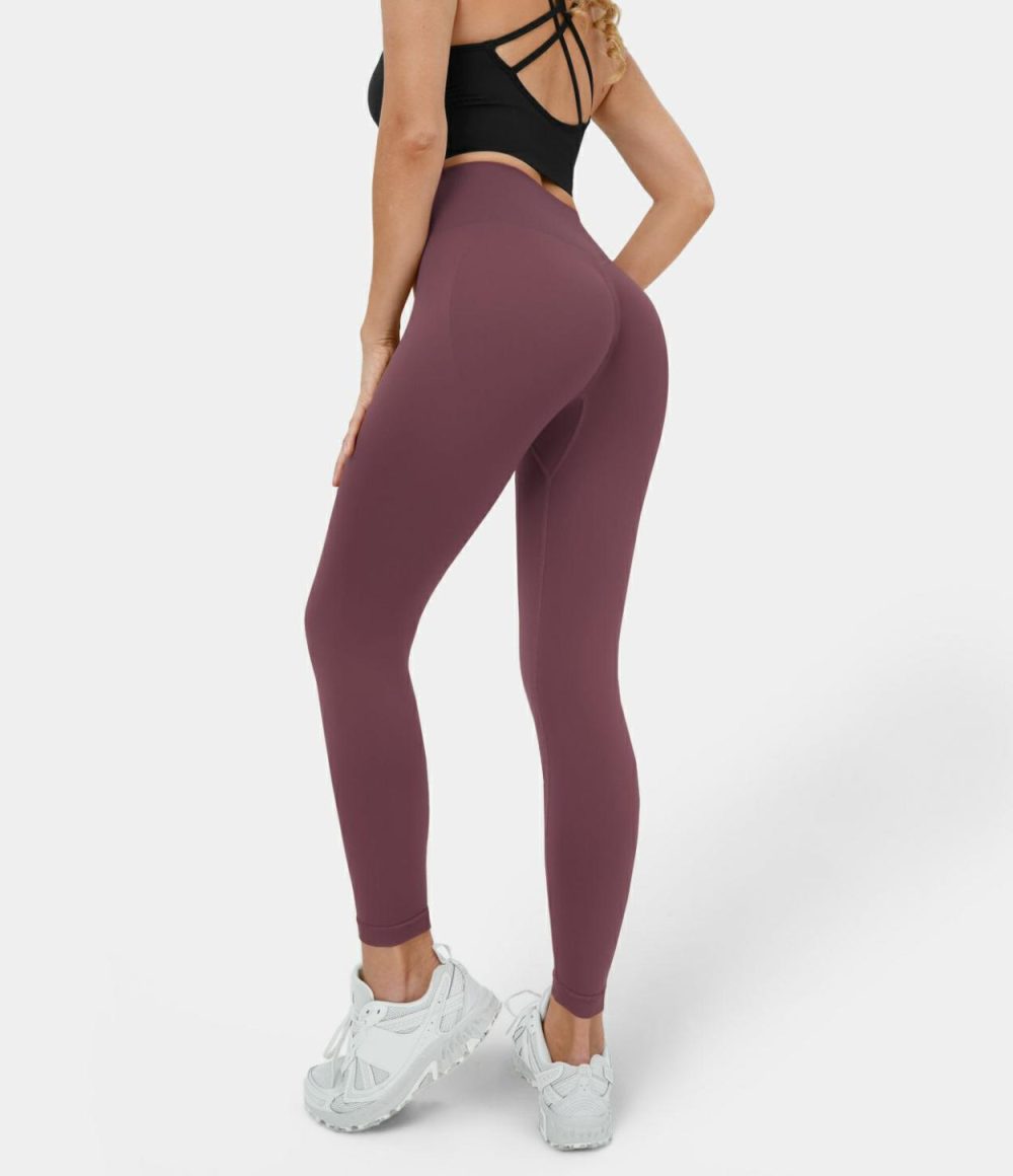 Seamless Flow High Waisted Plain Butt Lifting Leggings  | Womens  Butt Lifting Leggings Butt Lifting Leggings Butt Lifting Leggings