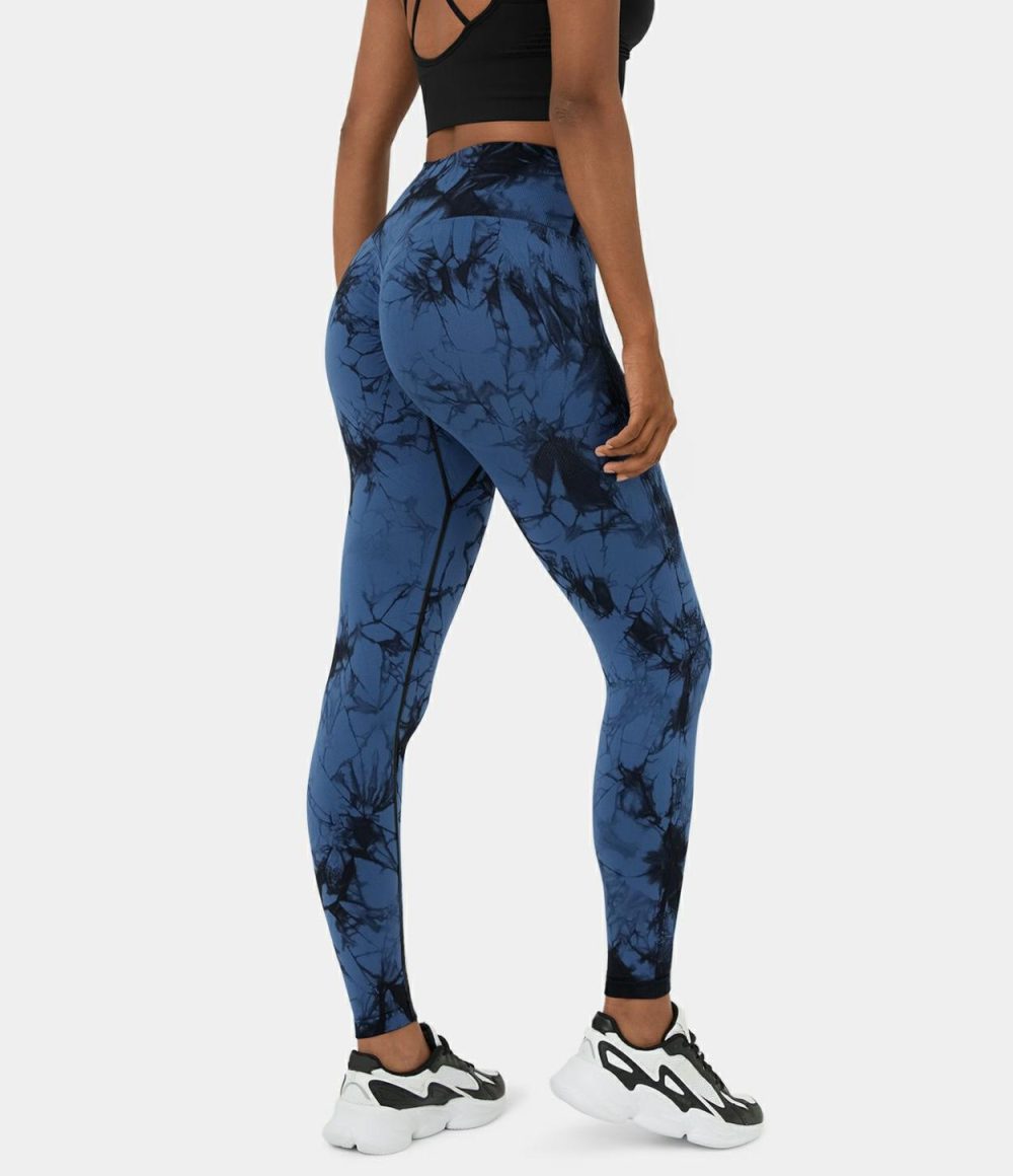 Seamless Flow High Waisted Tie Dye Yoga Leggings  | Womens  Butt Lifting Leggings Butt Lifting Leggings Butt Lifting Leggings