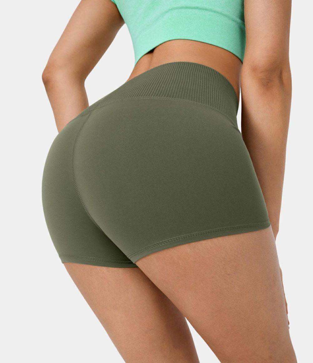 Seamless Flow High Waisted Yoga Biker Shorts 2.5”  | Womens  2.5″ Shorts 2.5" Shorts 2.5" Shorts