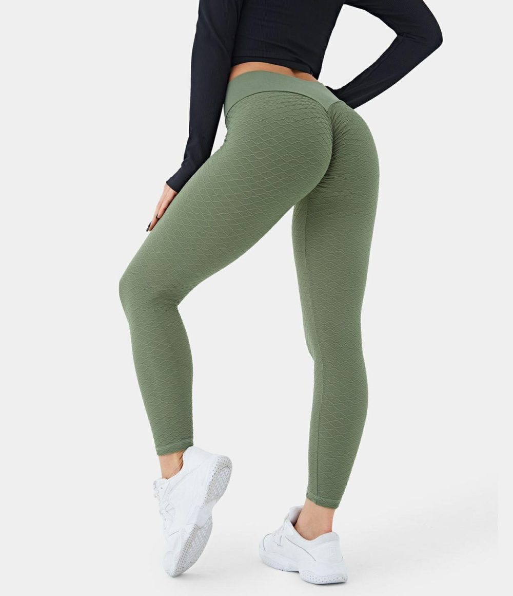 Seamless Flow Mid Rise Crossover Leggings  | Womens  Crossover Leggings Clothing Crossover Leggings