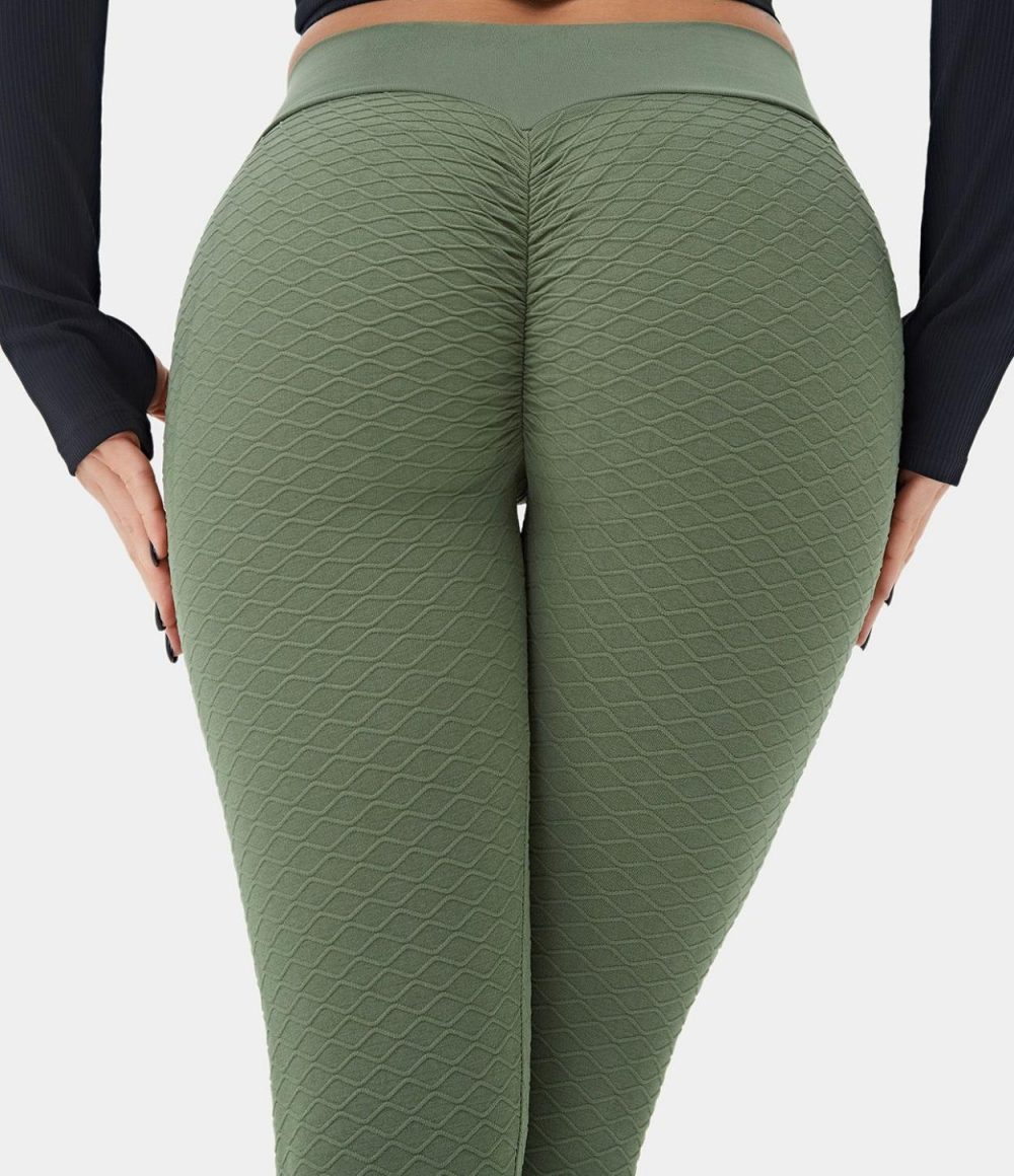 Seamless Flow Mid Rise Crossover Leggings  | Womens  Crossover Leggings Clothing Crossover Leggings