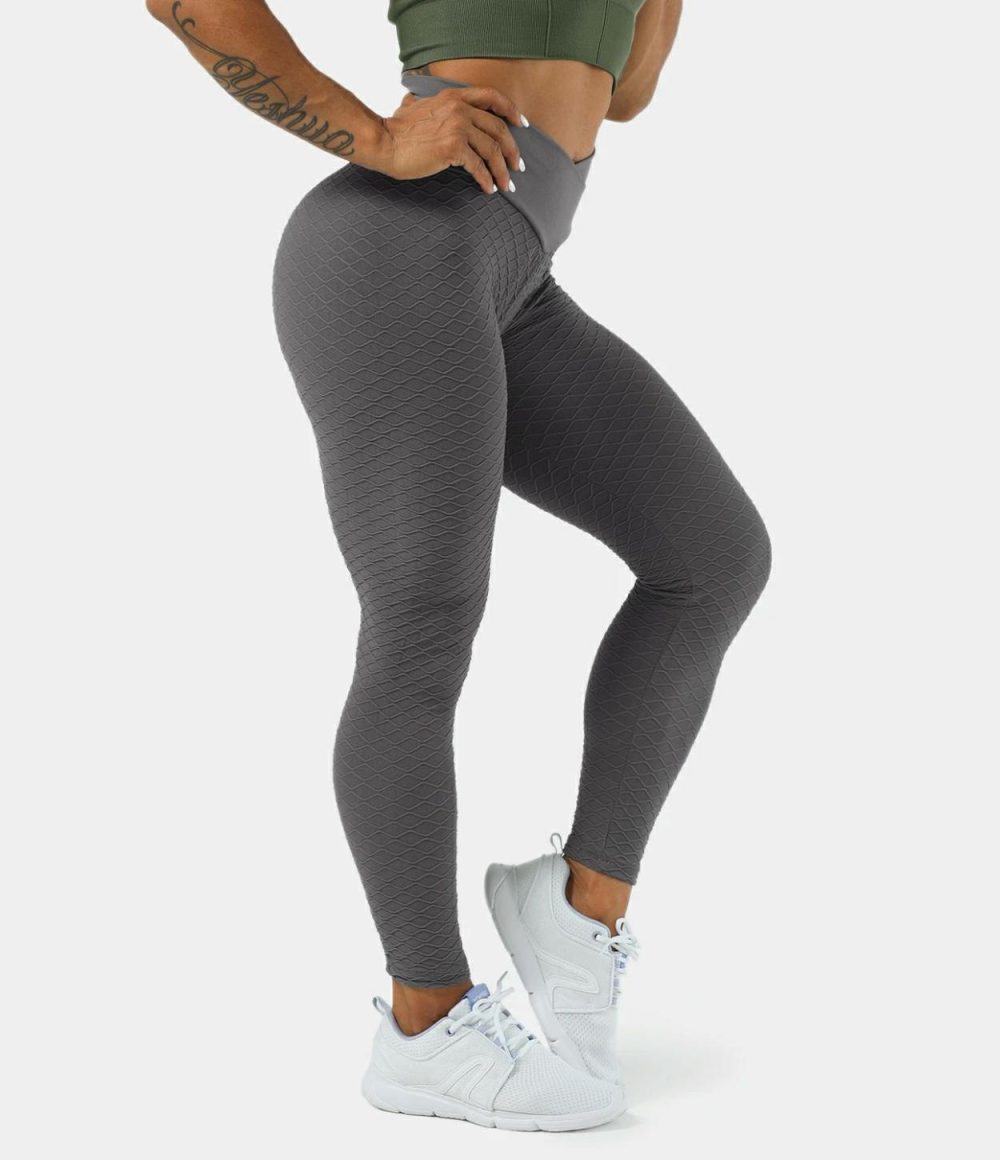 Seamless Flow Mid Rise Crossover Leggings  | Womens  Crossover Leggings Clothing Crossover Leggings