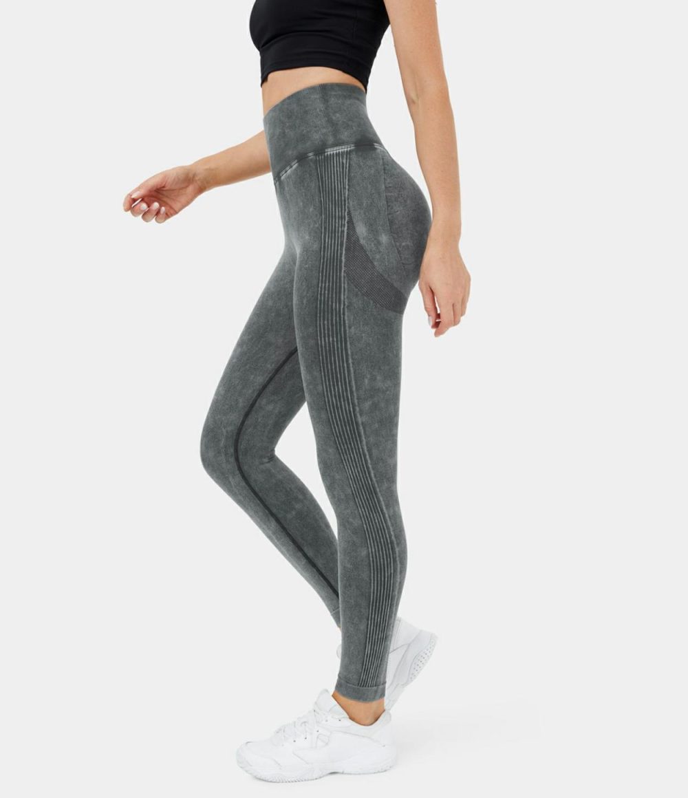 Seamless Flow Super High Waisted Butt Lifting Ruched Washed Yoga Leggings  | Womens  Butt Lifting Leggings Butt Lifting Leggings Butt Lifting Leggings