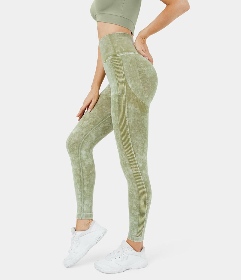 Seamless Flow Super High Waisted Butt Lifting Ruched Washed Yoga Leggings  | Womens  Butt Lifting Leggings Butt Lifting Leggings Butt Lifting Leggings