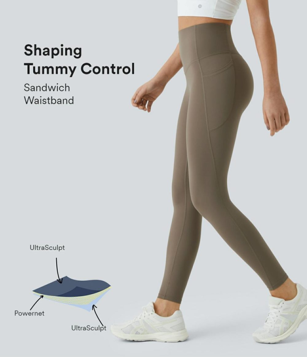 SoCinched High Waisted Tummy Control Side Pocket Shaping Training UltraSculpt Leggings  | Womens  Butt Lifting Leggings Butt Lifting Leggings Butt Lifting Leggings