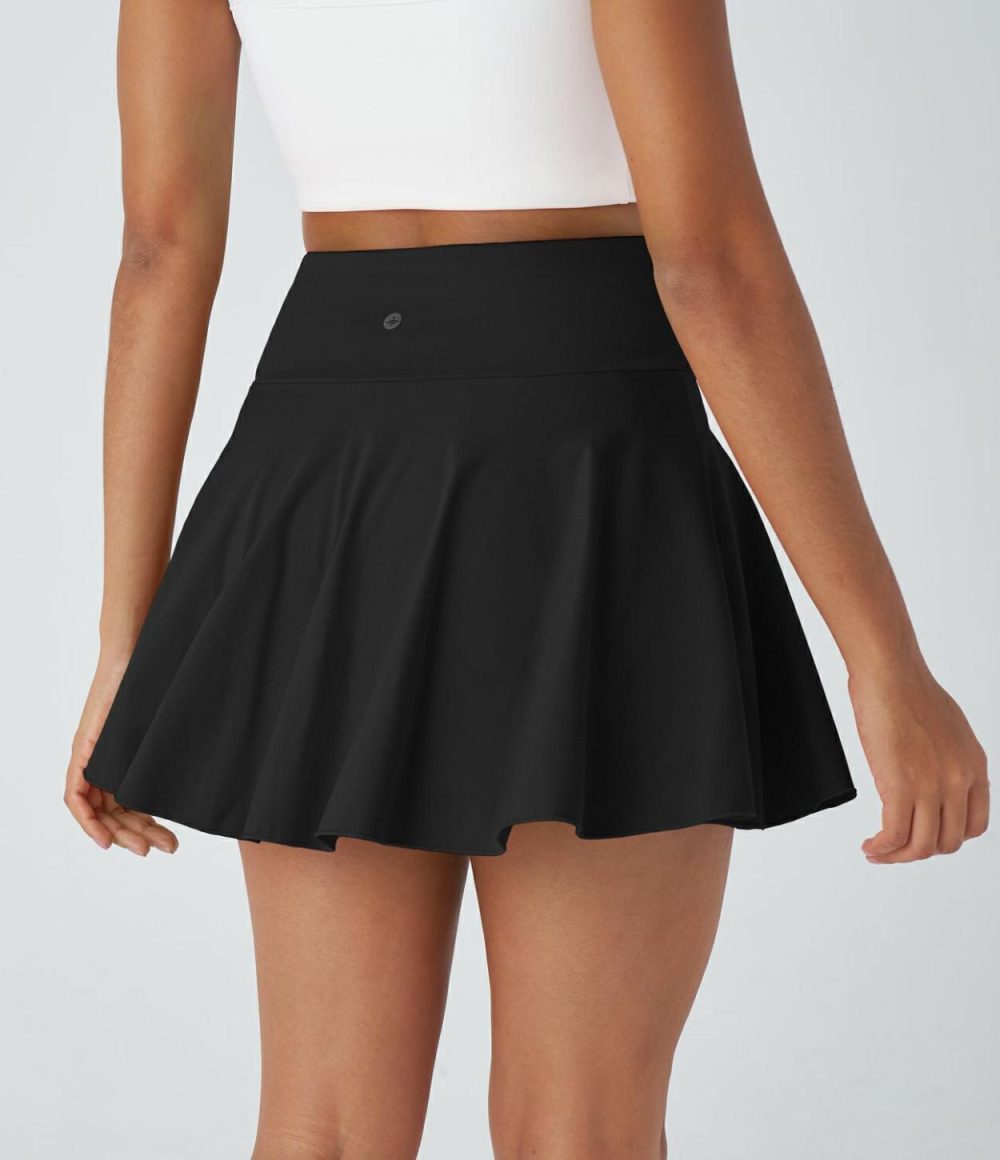 Softlyzero™ Airy 2-in-1 Cool Touch Tennis Skirt-Longer Length-Marvelous-UPF50+  | Womens  Mini Skirts Clothing Mars Red/Black