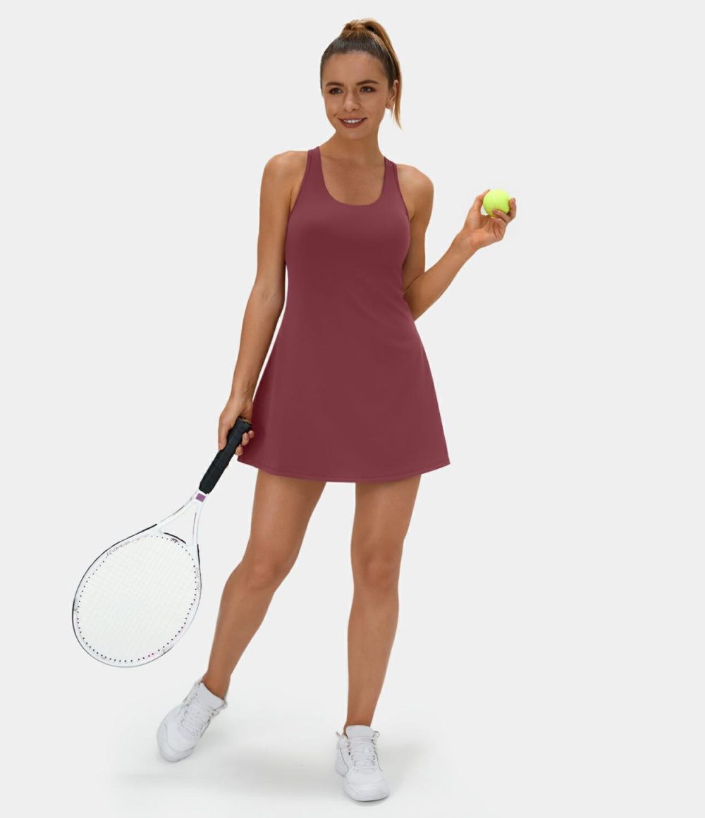 Softlyzero™ Airy Adjustable Strap Backless Side Pocket 2-in-1 Cool Touch Tennis Active Dress-UPF50+  | Womens  Active Dresses Active Dresses Active Dresses