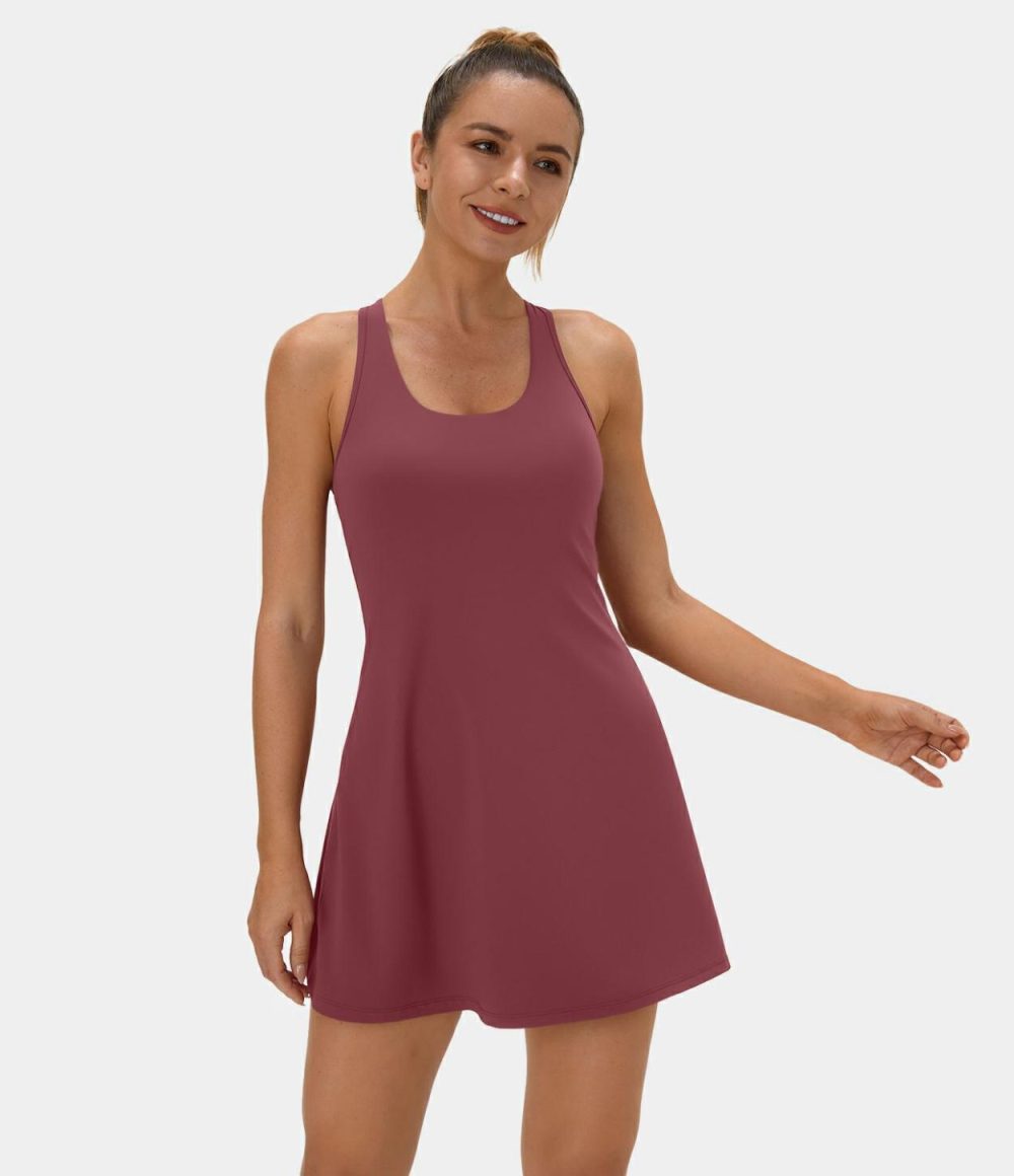 Softlyzero™ Airy Adjustable Strap Backless Side Pocket 2-in-1 Cool Touch Tennis Active Dress-UPF50+  | Womens  Active Dresses Active Dresses Active Dresses