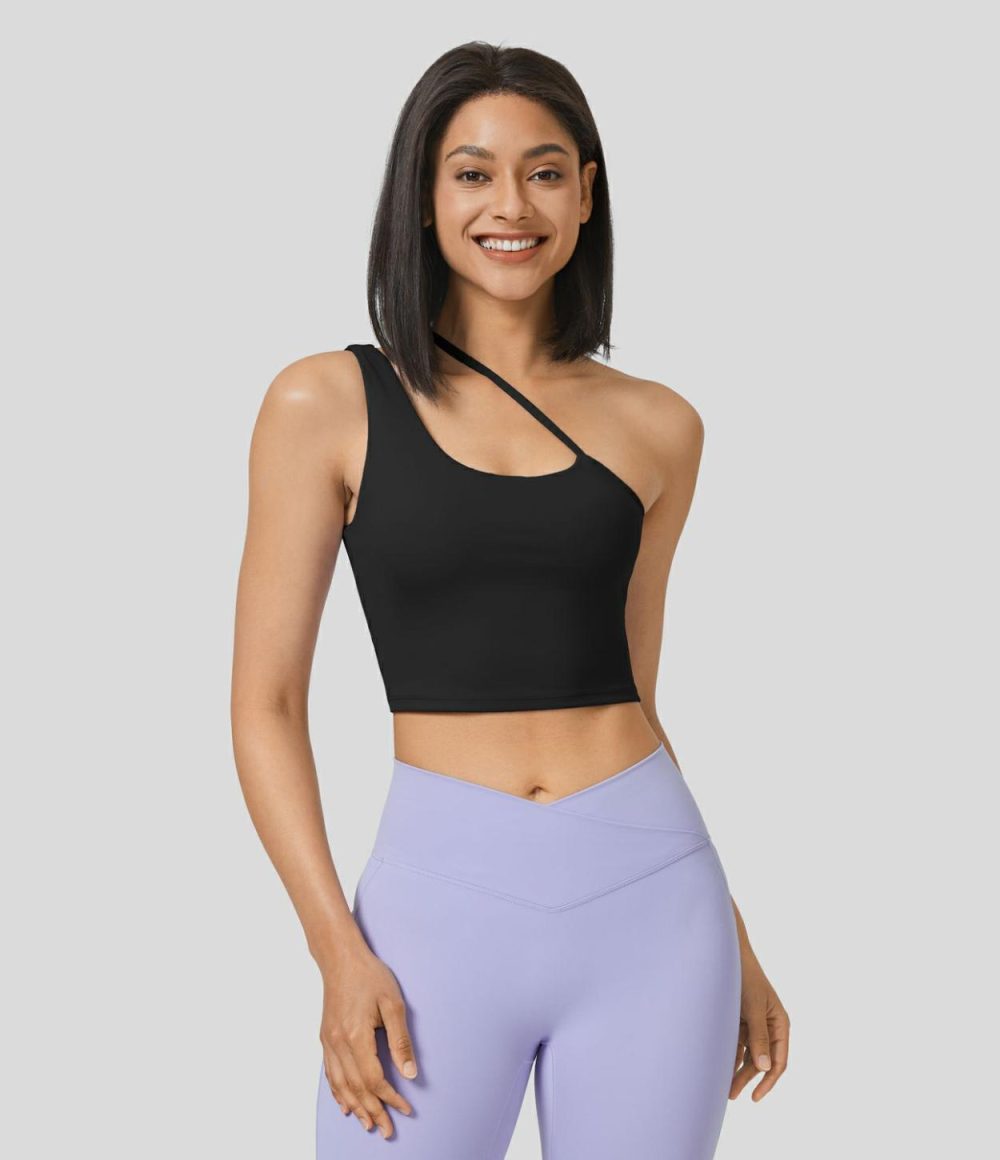 Softlyzero™ Airy Asymmetric Adjustable Strap Backless Cropped Cool Touch Yoga Tank Top-UPF50+  | Womens  Cropped Tops Clothing Cropped Tops